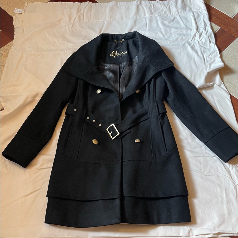 Black Double-Breasted Women's Coat
